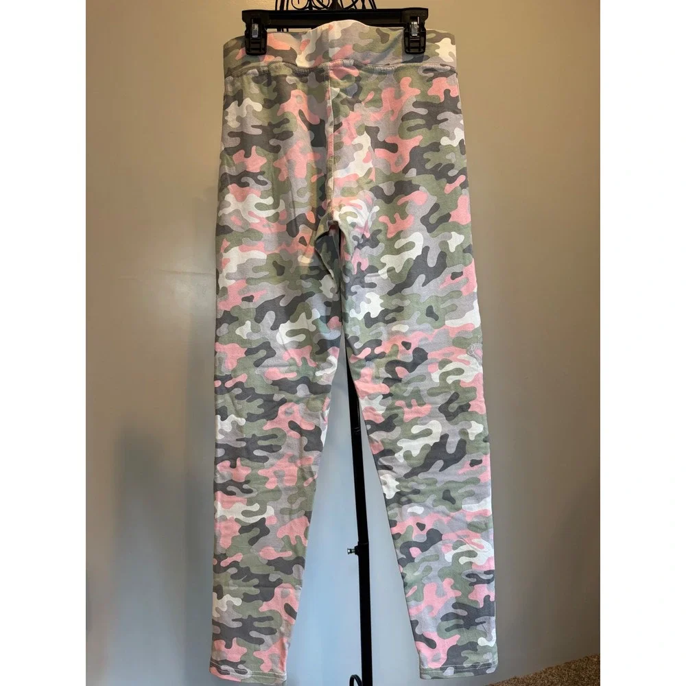 Charlie Paige Pink Green Camo Moto Ribbed Knee Leggings Women Medium
